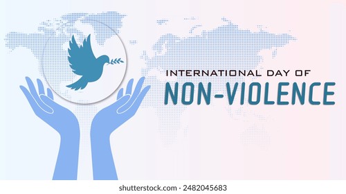 International Day of Non violence. Campaign or celebration banner