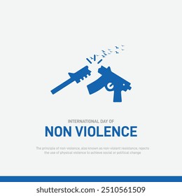 Día Internacional de la No Violencia Cartel creativo, Anuncio, publicación en redes sociales, antecedentes, Plantilla, diseño de postales, etc.