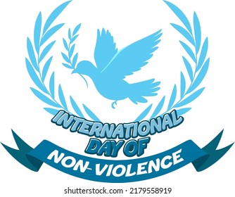 International day of non violence poster illustration