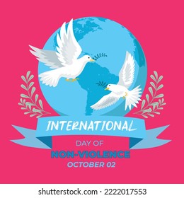 International Day of Non-Violence Background Illustration with Dove.