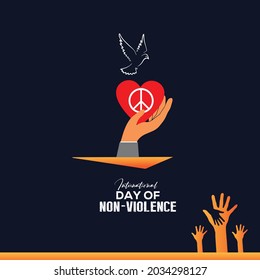 International Day of Non-Violence Concept. October 2. Template for background, banner, card, poster. vector illustration.