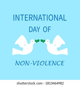 International Day of Non-Violence  with Dove,Vector illustration.

