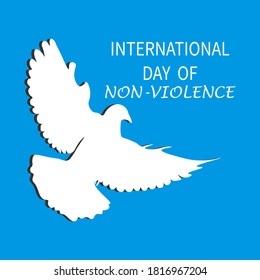 International Day of Non-Violence  with Dove,Vector illustration.
