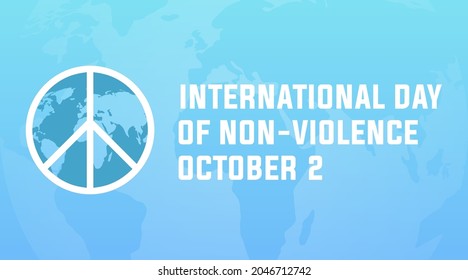 International day of non-violence October 2 modern creative banner, sign, design concept, social media template with white text on blue background 