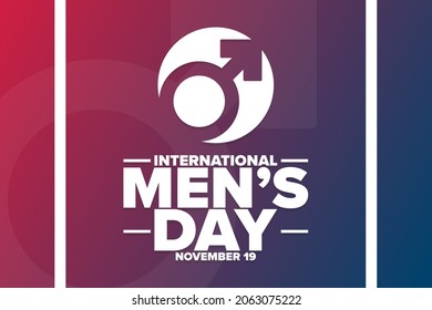 International Men’s Day. November 19. Holiday concept. Template for background, banner, card, poster with text inscription. Vector EPS10 illustration