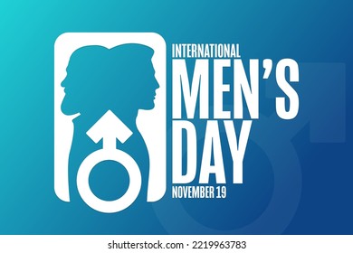 International Men’s Day. November 19. Holiday concept. Template for background, banner, card, poster with text inscription. Vector EPS10 illustration