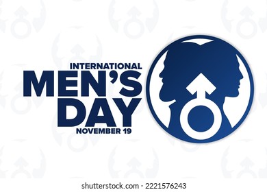 International Men’s Day. November 19. Holiday concept. Template for background, banner, card, poster with text inscription. Vector EPS10 illustration