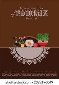 Antecedentes del Día Internacional del Nowruz. Fondo de la ilustración del vector.