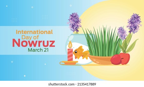 International Day of Nowruz on March 21 business brochure flyer banner design horizontal template vector, cover presentation abstract, modern publication poster and flag-banner.