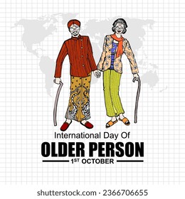 International Day Of Older Person, 1 October, poster and banner vector