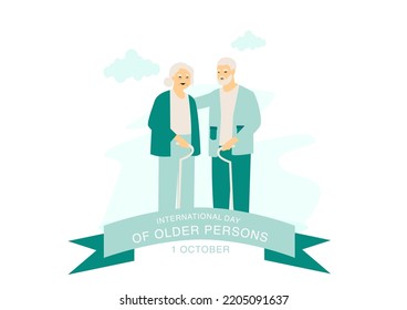 International Day Of Older Person Vector. Senior Icon Vector. Elderly Senior Icon Set Vector. October 1 Is An Important Day.