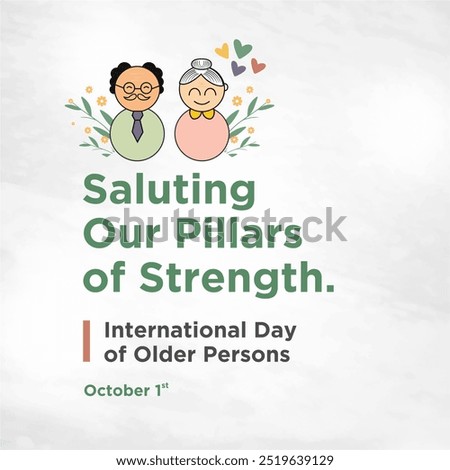 International Day of Older Persons. 1st October. Social Media Design Templates