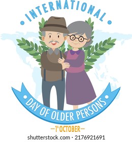 International day of older persons banner design illustration