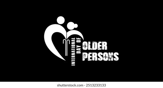 International Day of Older Persons Creative unique idea design logo banner poster social media web background isolated vector illustration older person symbol icon love care respect our elder citizens