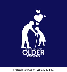 International Day of Older Persons Creative unique idea design logo banner poster social media web background isolated vector illustration older person symbol icon love care respect our elder citizens