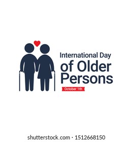 International Day of Older Persons design template. Design for banner, greeting cards or print.