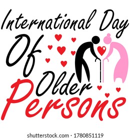 International Day of Older Persons design template. Design for banner, greeting cards or print. vector illustration.