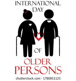 International Day of Older Persons design template. Design for banner, greeting cards or print. vector illustration.