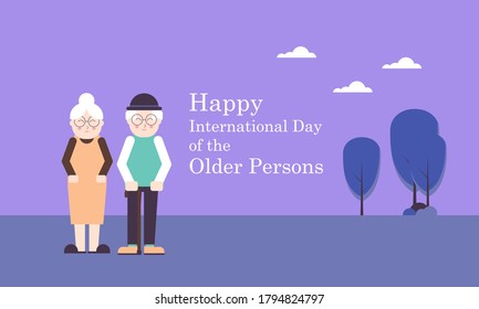 International Day Older Persons Elderly Background Stock Vector ...