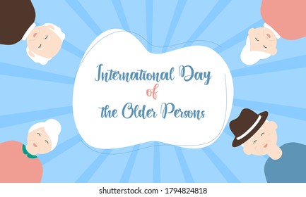 International Day Of Older Persons, Elderly Background Illustration