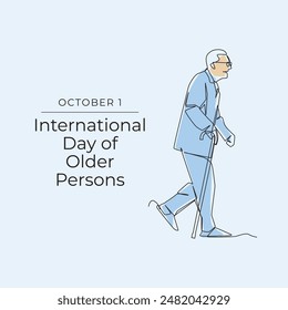 Día Internacional de las Personas de Edad. Diseño de arte plano. Vector de diseño de personas mayores. Bueno para la Plantilla de celebración de uso. eps 10.