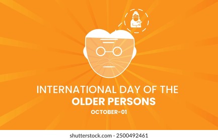  International Day for Older Persons, Happy Grandparents Day, world elder abuse awareness day creative concept  banner, poster, brochure, greeting card, Flat Design, social media post, Illustration