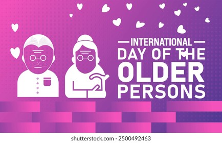  International Day for Older Persons, Happy Grandparents Day, world elder abuse awareness day creative concept  banner, poster, brochure, greeting card, Flat Design, social media post, Illustration