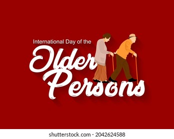 International Day of the Older Persons. Old man and women banner and poster design for social media and print media.
