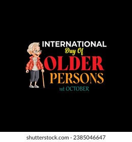 International day of older persons with red white blac	