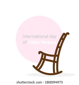 International day of older persons and rocking chair, vector art illustration.