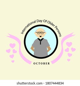 Vector del Día Internacional de las Personas de Edad. Caricatura de personas mayores. Feliz vector de hombre viejo. Pasos 10