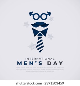International Men’s Day Paper cut style Vector Design Illustration for Background, Poster, Banner, Advertising, Greeting Card
