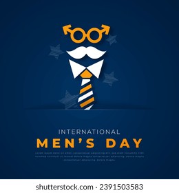 International Men’s Day Paper cut style Vector Design Illustration for Background, Poster, Banner, Advertising, Greeting Card