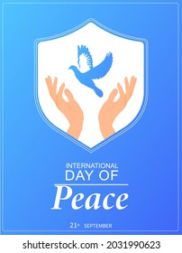 International Day of Peace. 21 september. Help, care for nature, the world. Flyer, banner, postcard. Web. Concept web design, website page development.
