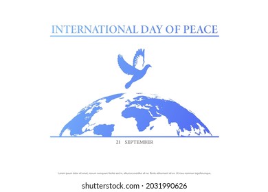International Day of Peace. 21 september. Help, care for nature, the world. Flyer, banner, postcard. Web. Concept web design, website page development.
