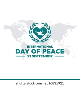 International Day of Peace, 21 September, International Peace day held on 21 September every year, banner, post, ads design, vector illustration. eps file.