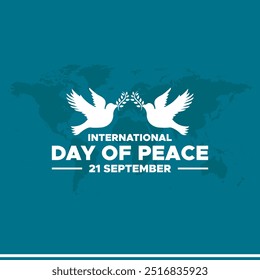 International Day of Peace, 21 September, International Peace day held on 21 September every year, banner, post, ads design, vector illustration. eps file.