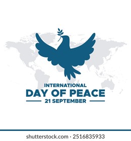 International Day of Peace, 21 September, International Peace day held on 21 September every year, banner, post, ads design, vector illustration. eps file.