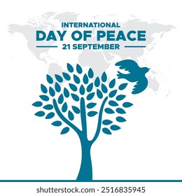 International Day of Peace, 21 September, International Peace day held on 21 September every year, banner, post, ads design, vector illustration. eps file.