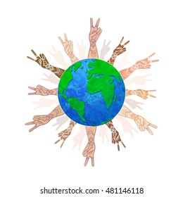 International Day of Peace 21 September on world. Love No War. Respect for Human Rights and Diversity. Every life is worth living. Use For banners, cards and advertising