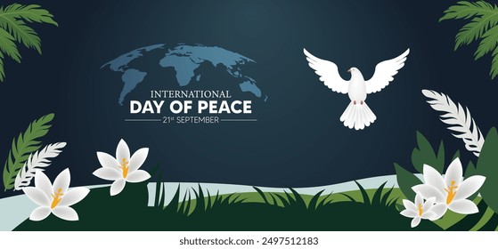 International Day of Peace 21st September vector poster