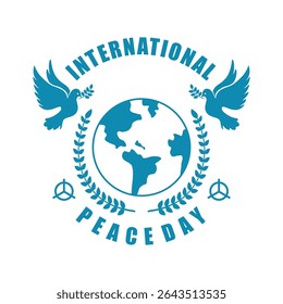 International Day of Peace background with white background, pigeon and globe vector. Peace day template