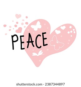 International Day of Peace. Bird. Continuous line drawing of a heart. Vector web banner, illustration, poster, postcard for social media, networking. Text. Concept of love, peace and kindness. Doodle.