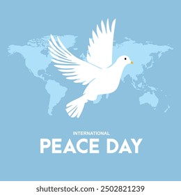 International Day of Peace. Birds, globe, peace and goodness. create social media posts