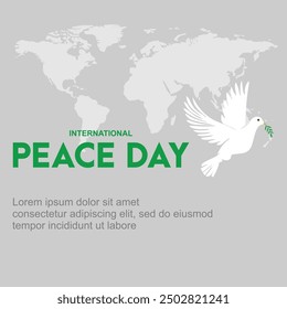 International Day of Peace. Birds, globe, peace and goodness. create social media posts