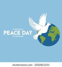 International Day of Peace. Birds, globe, peace and goodness. create social media posts