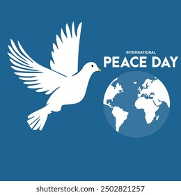 International Day of Peace. Birds, globe, peace and goodness. create social media posts