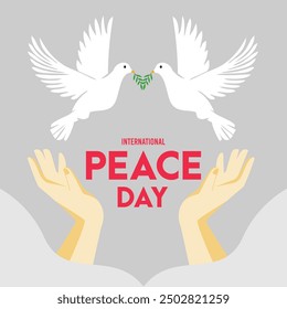 International Day of Peace. Birds, globe, peace and goodness. create social media posts