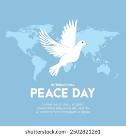 International Day of Peace. Birds, globe, peace and goodness. create social media posts