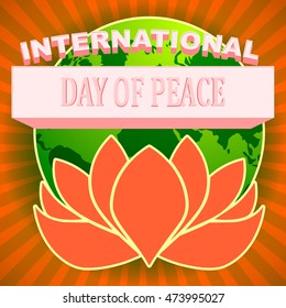 International Day of Peace, the call is no war, vector graphics. The finished card.